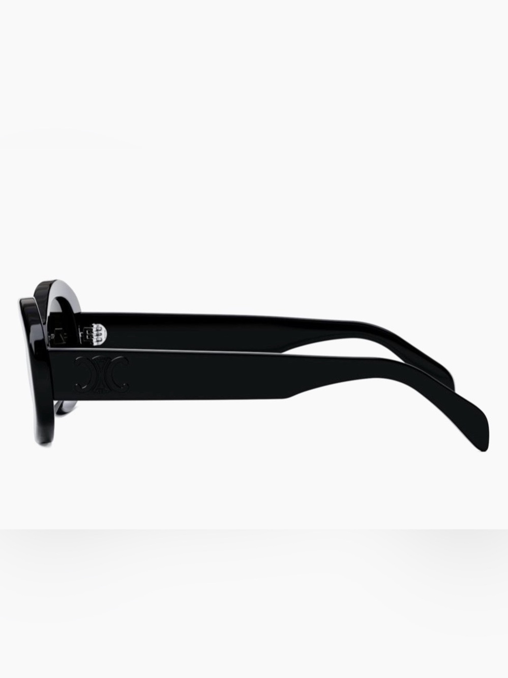 Celine Triomphe Logo Oval Acetate Sunglasses 🕶️ All Black - Picture 12 of 12